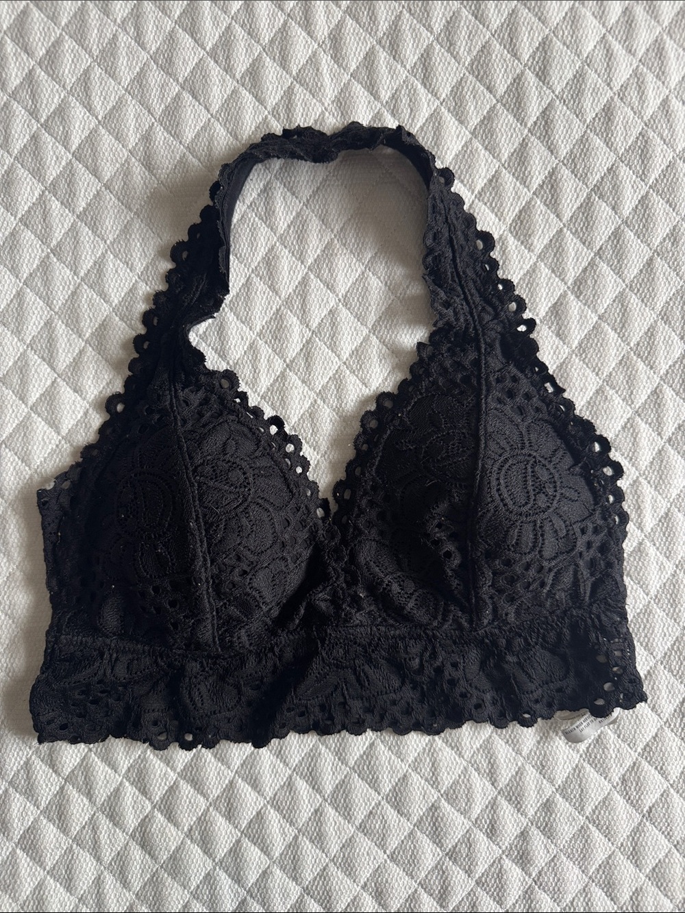 Aeropostale Black Lace Halter Bralette - Picture 1 of 4